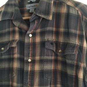 Carhartt brown button up men’s shirt